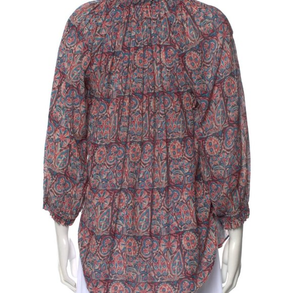 FIGUE Paisley Print Crew Neck Blouse. Small. - Picture 3 of 3